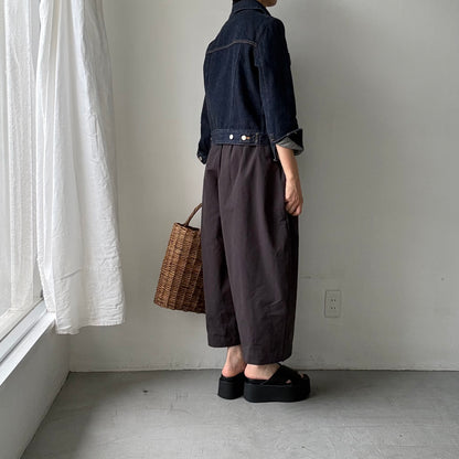 atelier d'antan Perriereコットンワイドパンツ　ダークグレーsize 1