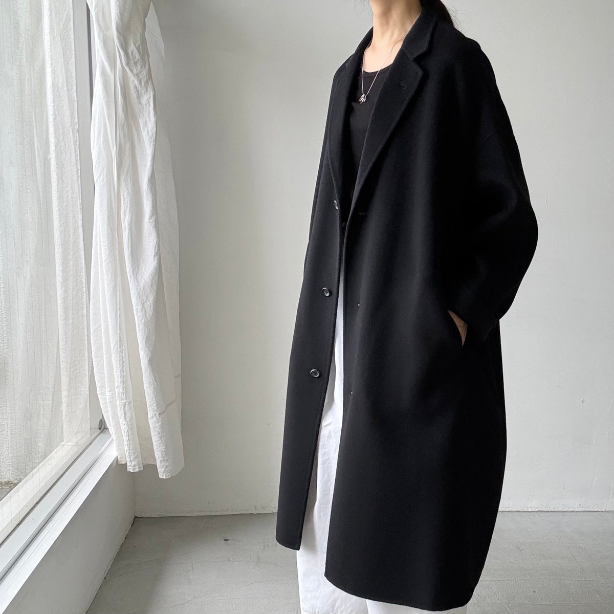 ゴーシュ  ウールシルクカシミアリバーロングコート