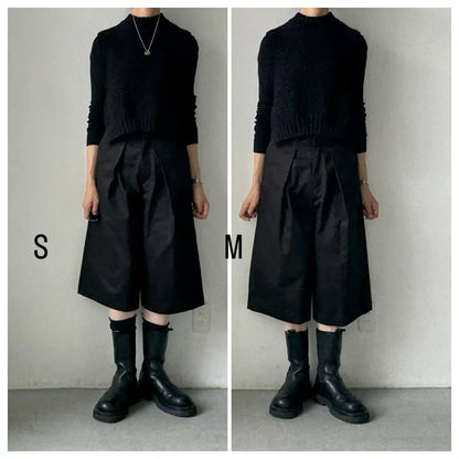 R&D.M.Co  チノクロスガウチョパンツ　ブラック