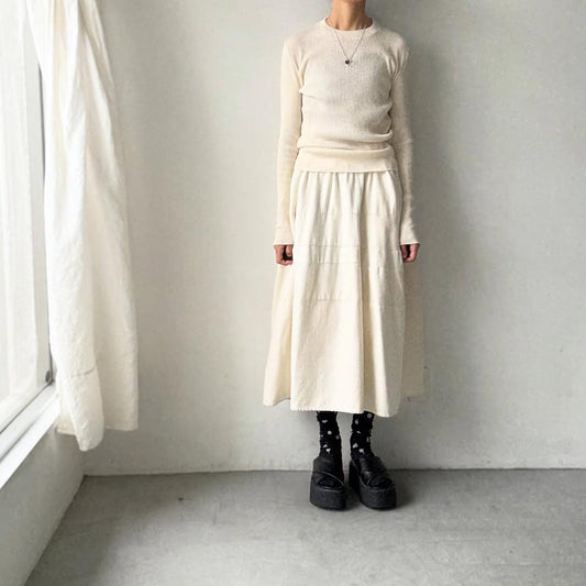 R&D.M.Co  クルーネックリブニットソー