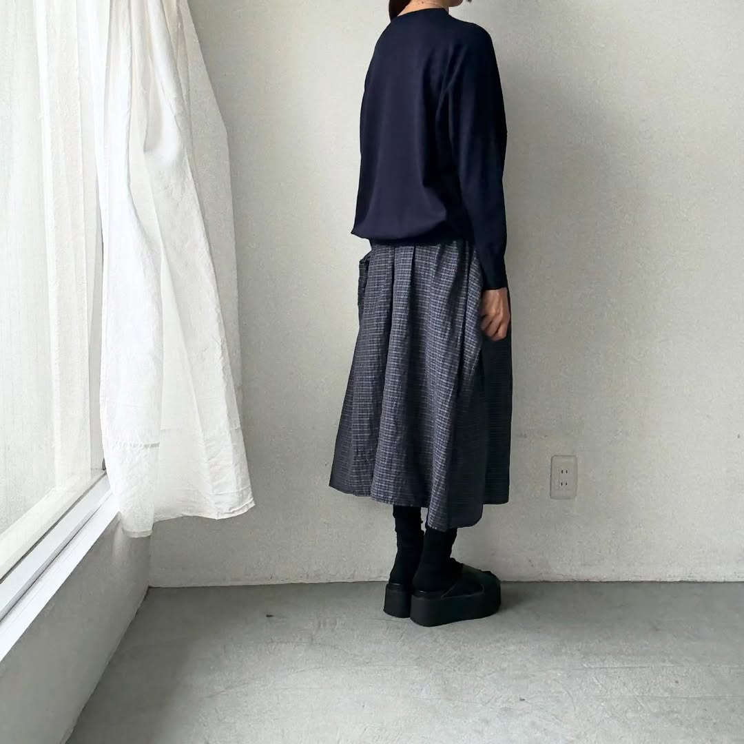 as it is   コットンオーバーニット　ネイビー