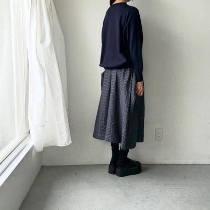 as it is   コットンオーバーニット　ネイビー