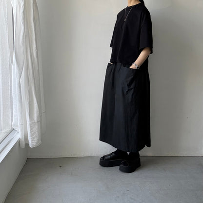 atelier naruse  コットン5分袖カットソー　ブラック
