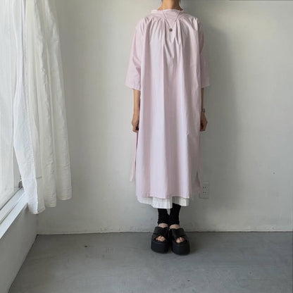 ayanoguchiaya　フリップロングシャツドレス　ローズ