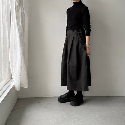MAGALI キャンバスコットンリネンサスペンダースカート　ブラック
