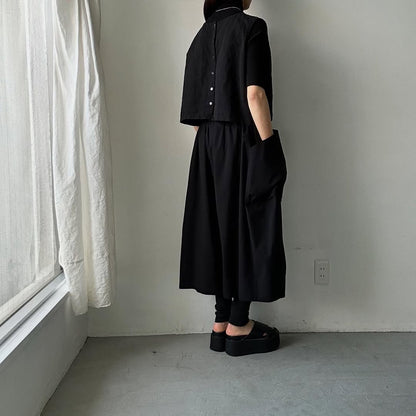 TENNE HANDCRAFTED MODERN ビッグポケットキュロット　ブラック