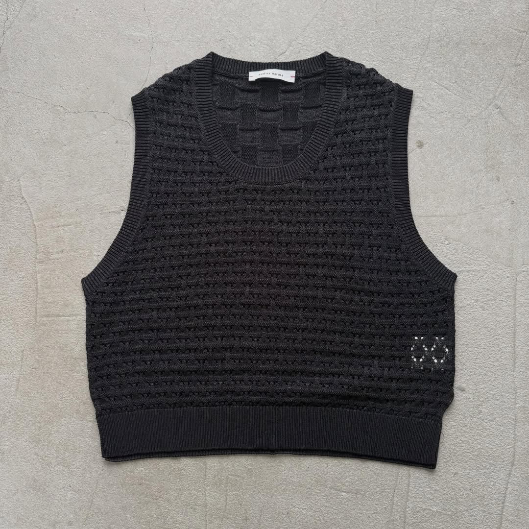 atelier naruse  コットンバスケット編みニットベスト