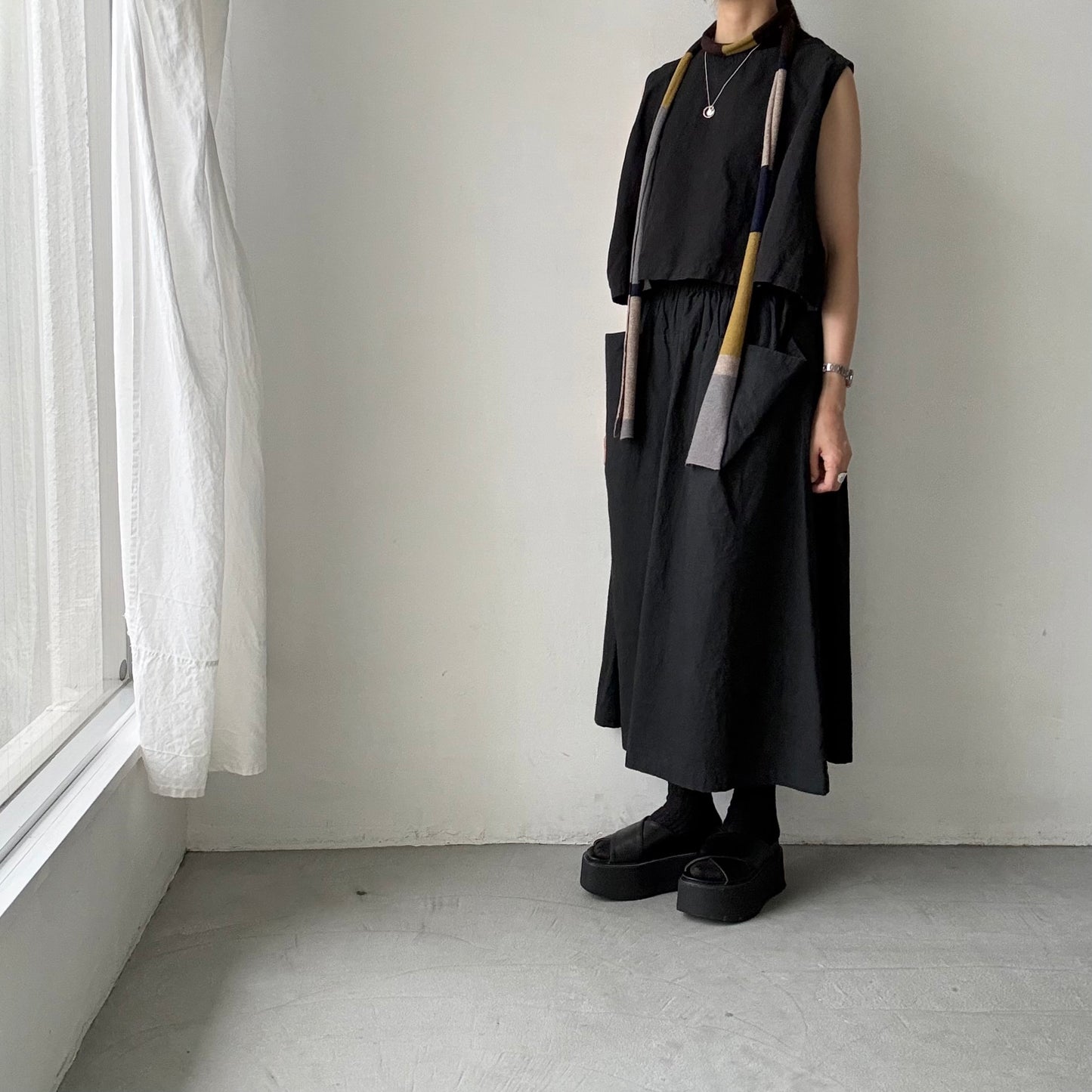 atelier naruse  マルチボーダーニットスカーフ