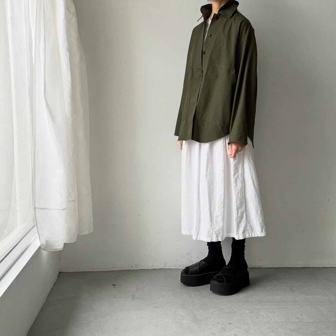 homspun  リップストップシャツジャケット　オリーブ