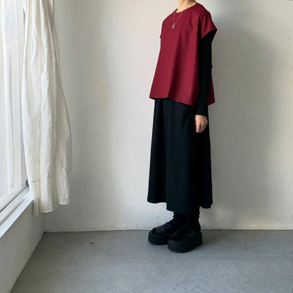 Linenya  ウール混ベスト　レッド