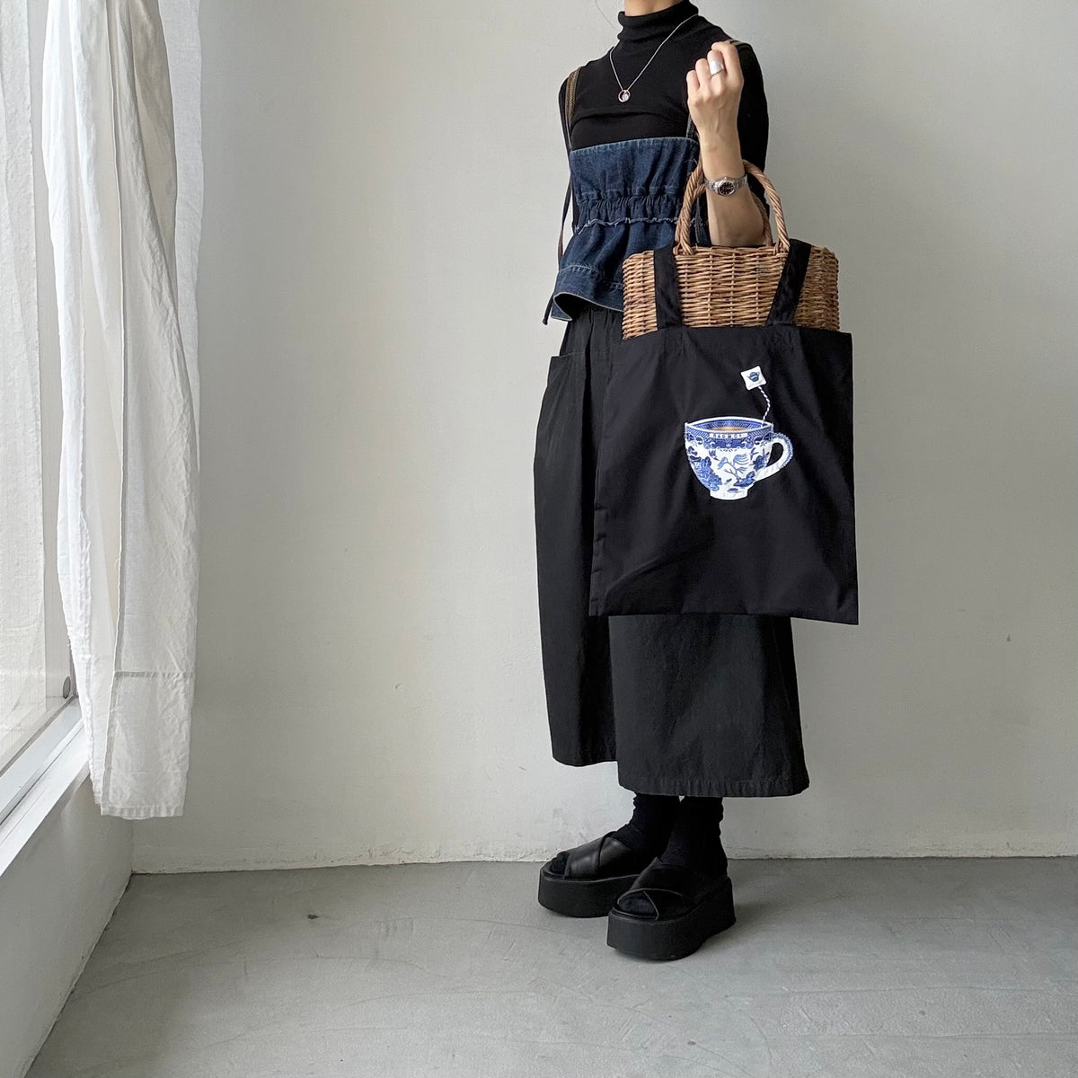 R&D.M.Co  BLUE WILLOWミルクティートートバッグ