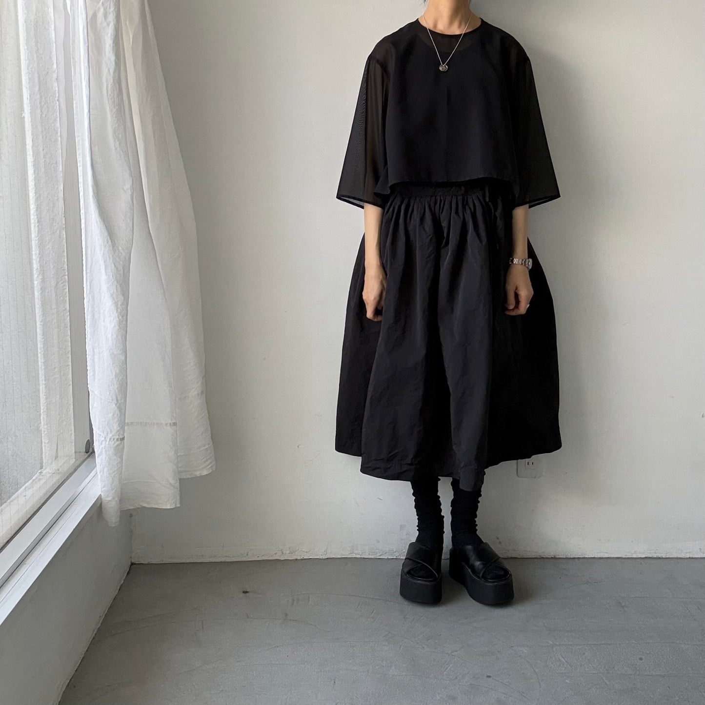 TENNE HANDCRAFTED MODERN オーガンジーショートプルオーバー