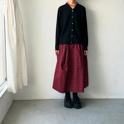 homspun ウールVネックカーディガン　ブラック