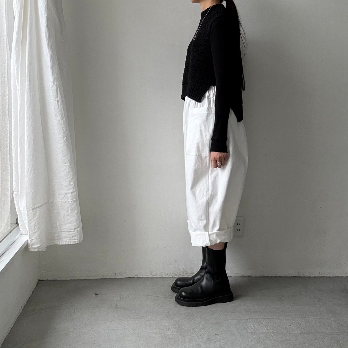 atelier d'antan Perriereコットンワイドパンツ　ホワイトsize 1