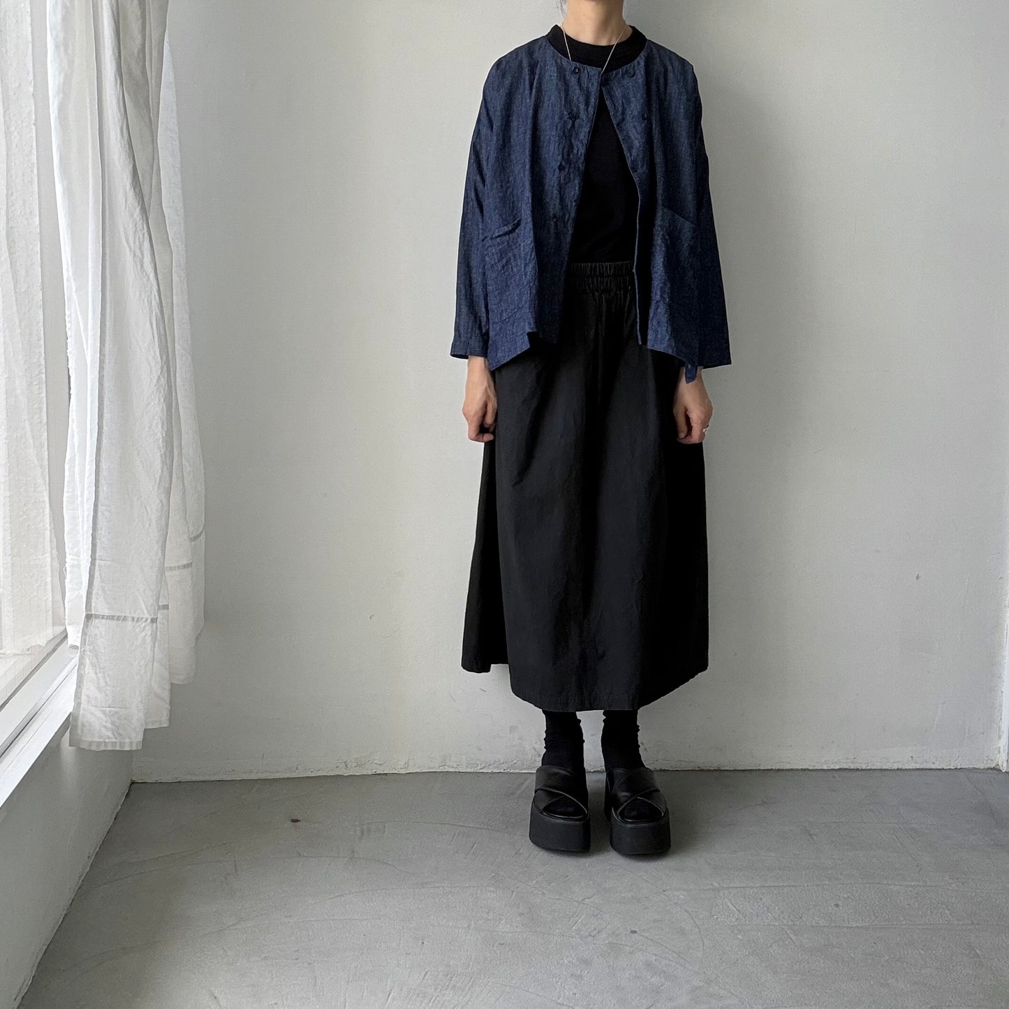 jujudhau デッドストックデニムダブルボタンシャツ