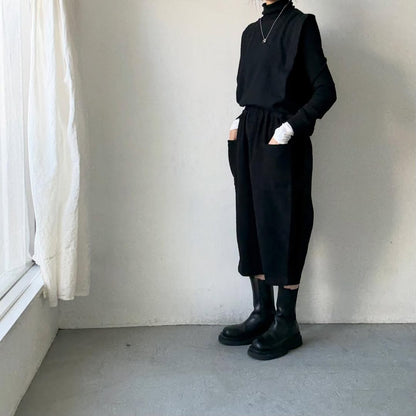 homspun オーガニックコットン起毛8分丈パンツ