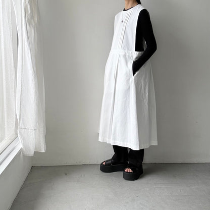 atelier d'antan ×blanc  kobell コットンエプロンドレス　ホワイト