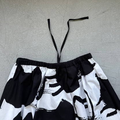 ayanoguchiaya　ネコ柄タックワイドスカート(blanc別注)