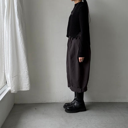 atelier d'antan Perriereコットンワイドパンツ　ダークグレーsize 1