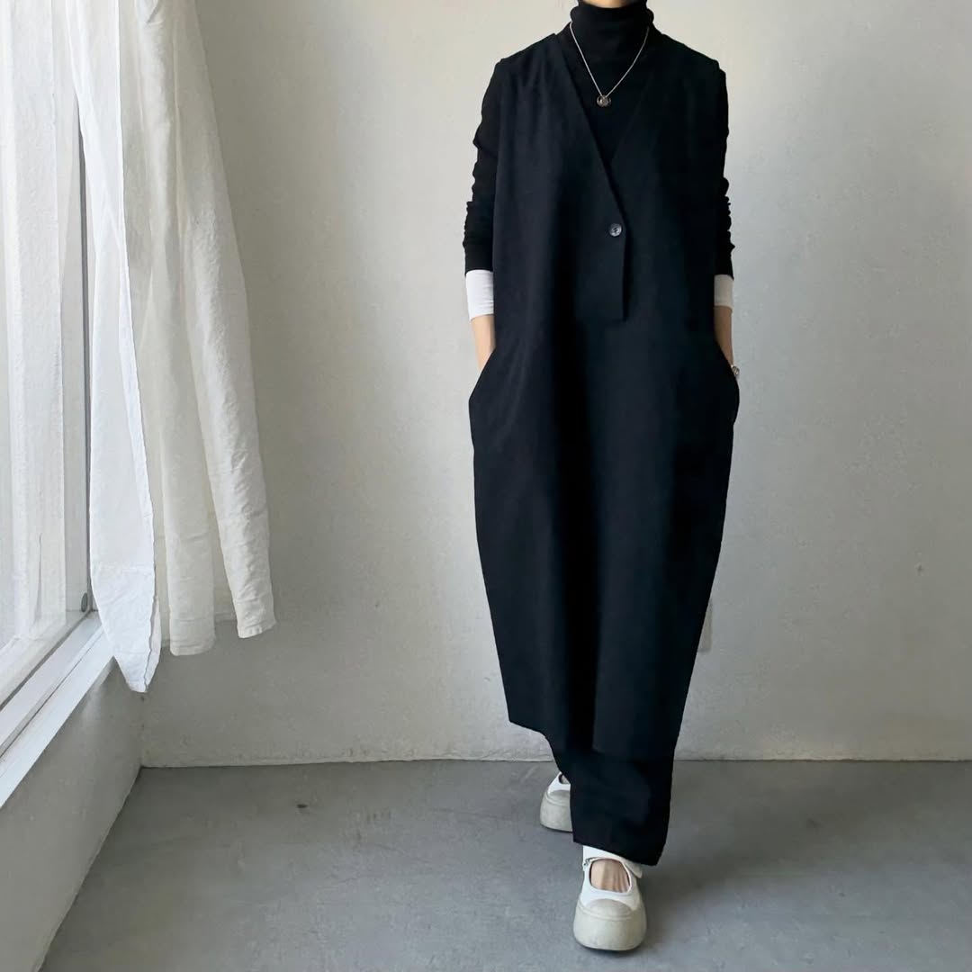 atelier naruse コットンリネンスラブジャンパースカート