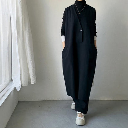 atelier naruse コットンリネンスラブジャンパースカート
