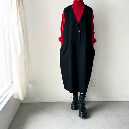 atelier naruse ウールタートルネックニット　レッド