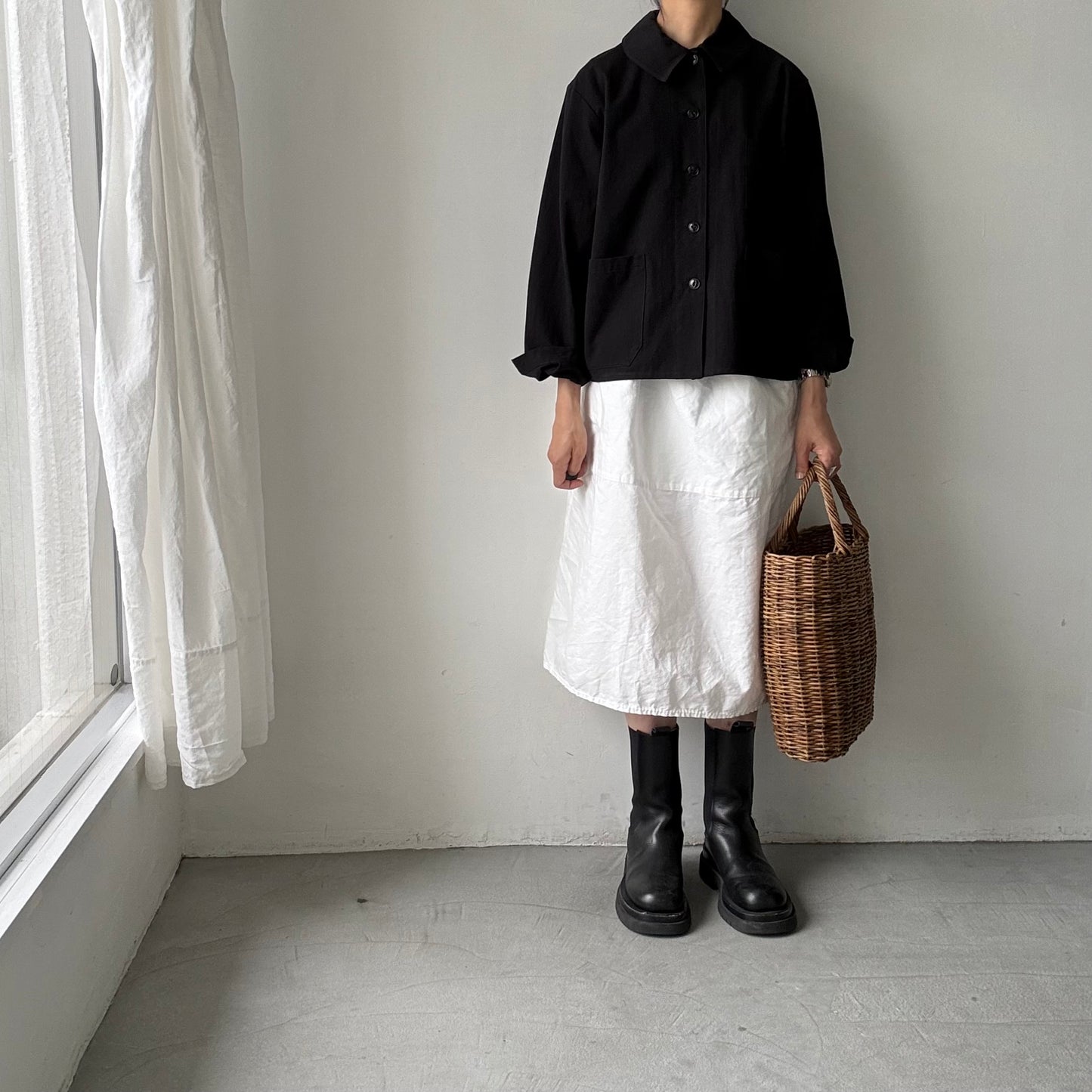 atelier d'antan Kantor コットンジャケット　ブラック