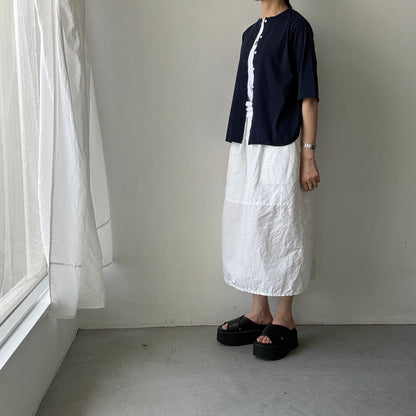 homspun 天竺5分袖カーディガン　ネイビー