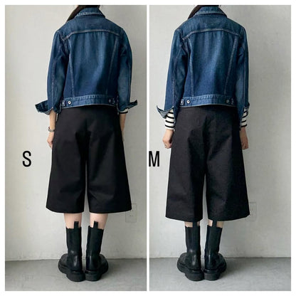 R&D.M.Co  チノクロスガウチョパンツ　ブラック