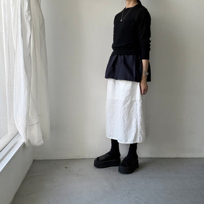 homspun  ワッフルノースリーブプルオーバー　ネイビー×ネイビー
