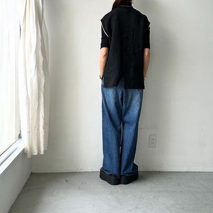 atelier naruse  リネンノースリーブブラウス