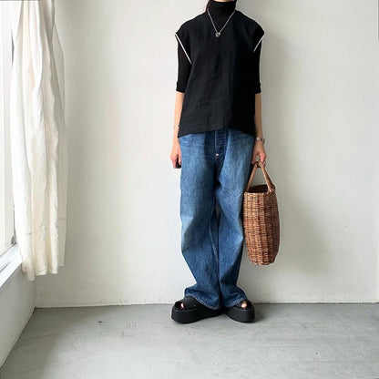 atelier naruse  リネンノースリーブブラウス