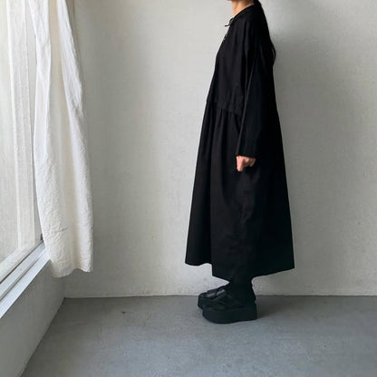 jujudhau コットンツイルプリンプドレス　
