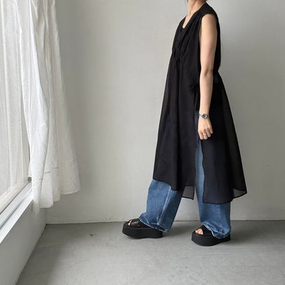 TENNE HANDCRAFTED MODERN オーガンジー2wayロングドレス