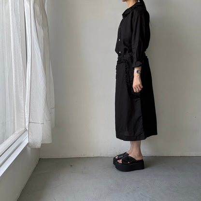 R&D.M.Co  リネンガーメントダイラッフルカラーブラウス