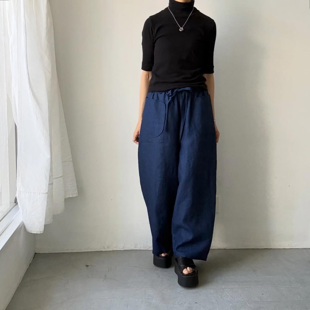 MAGALI インディゴリネンロングパンツ