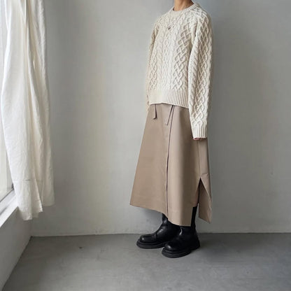 TENNE HANDCRAFTED MODERN ボリュームスリーブアランニットプルオーバー