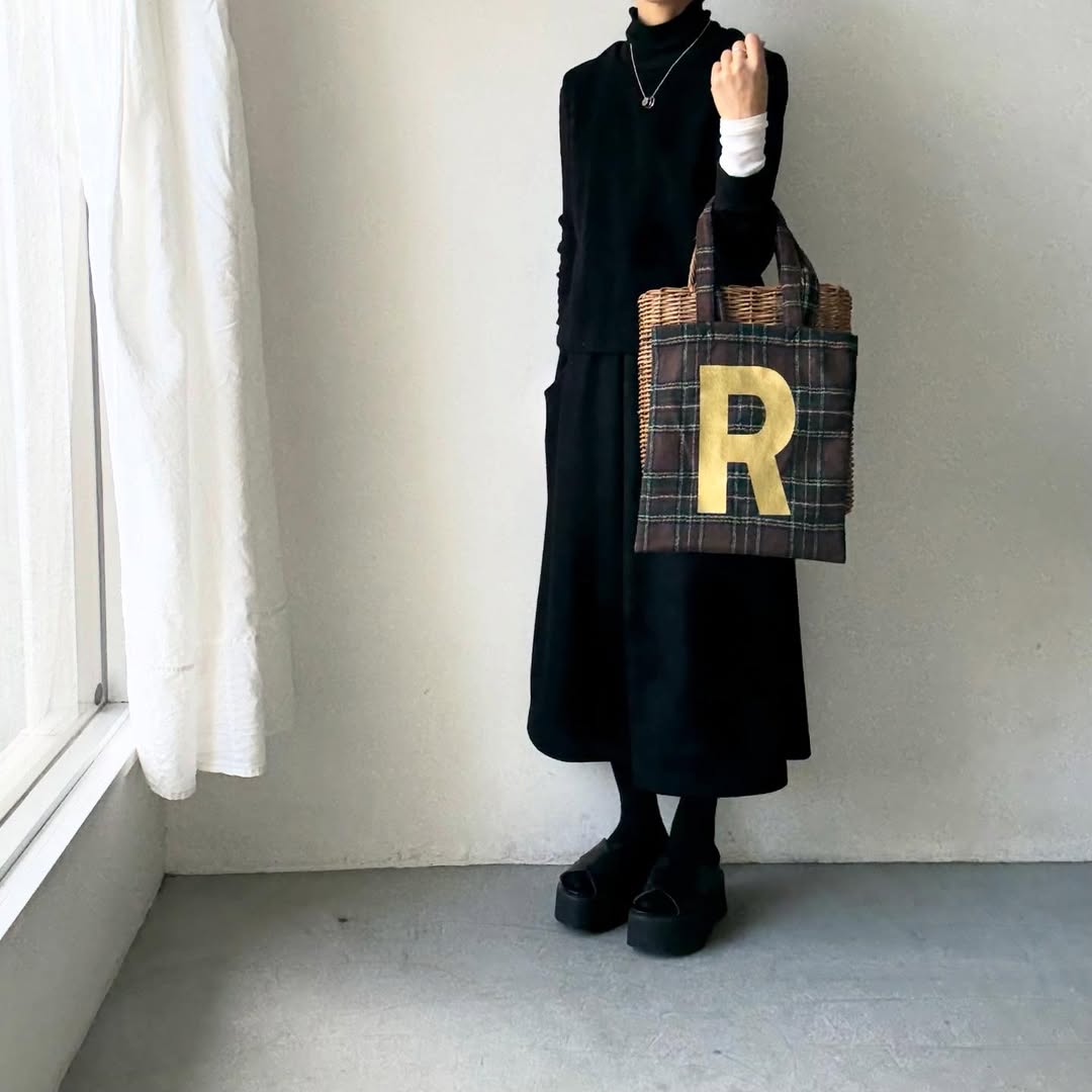 R&D.M.Co  ウールタータンチェックRトートバッグ