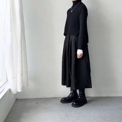 Linenya  リネンタックスカート　ブラック