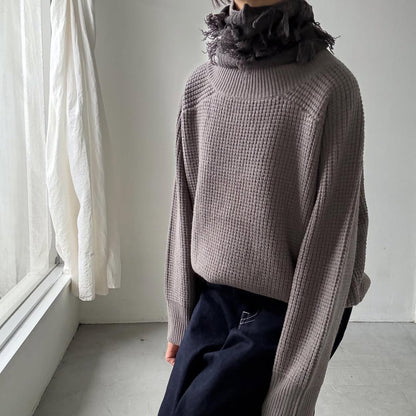 homspun ラムフリンジネックウォーマー　グレー