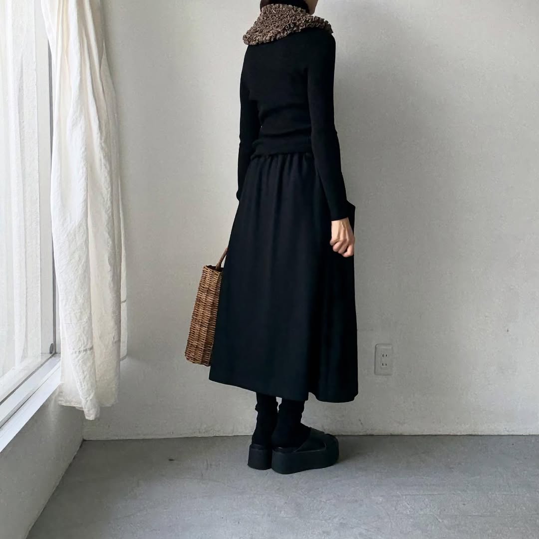 R&D.M.Co  コットンウールフリルカラー　チェック