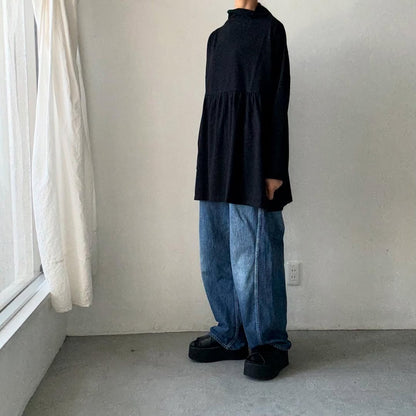 homspun 天竺ハイネックギャザープルオーバー