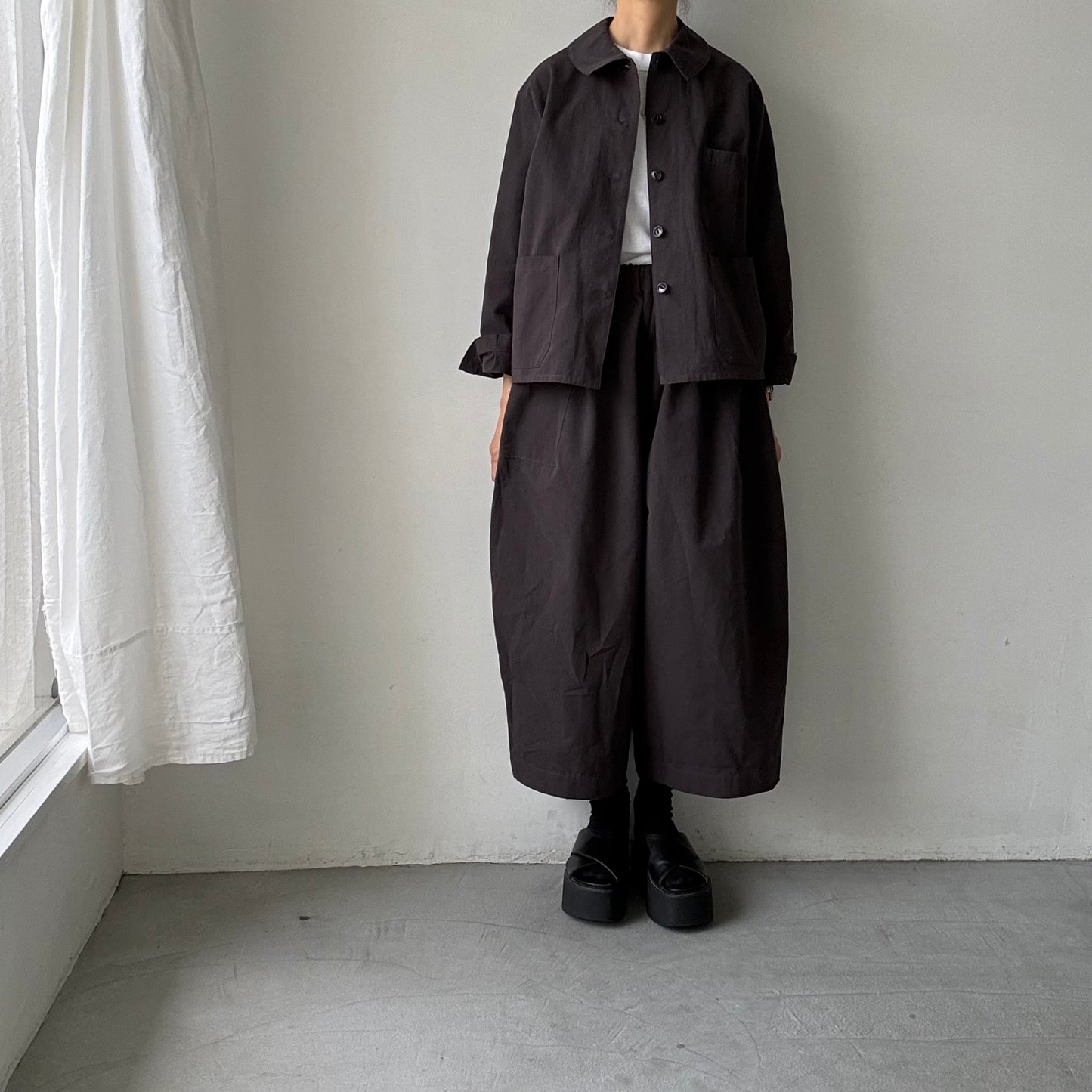 atelier d'antan Kantor コットンジャケット　ダークグレー