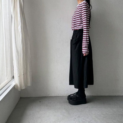 R&D.M.Co ガーゼボーダー長袖Tシャツ　プラム　Mサイズ