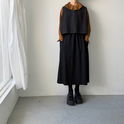 R&D.M.Co  コットンレーヨンシャツコールラッフルカラーシャツ