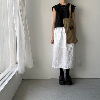 MAGALI   キャンバスコットンリネントートバッグ　カーキ