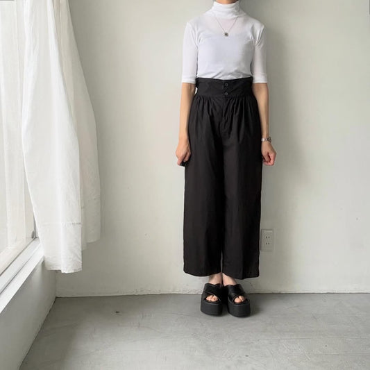 ゴーシュ  タイプライターサイドアジャストワイドパンツ