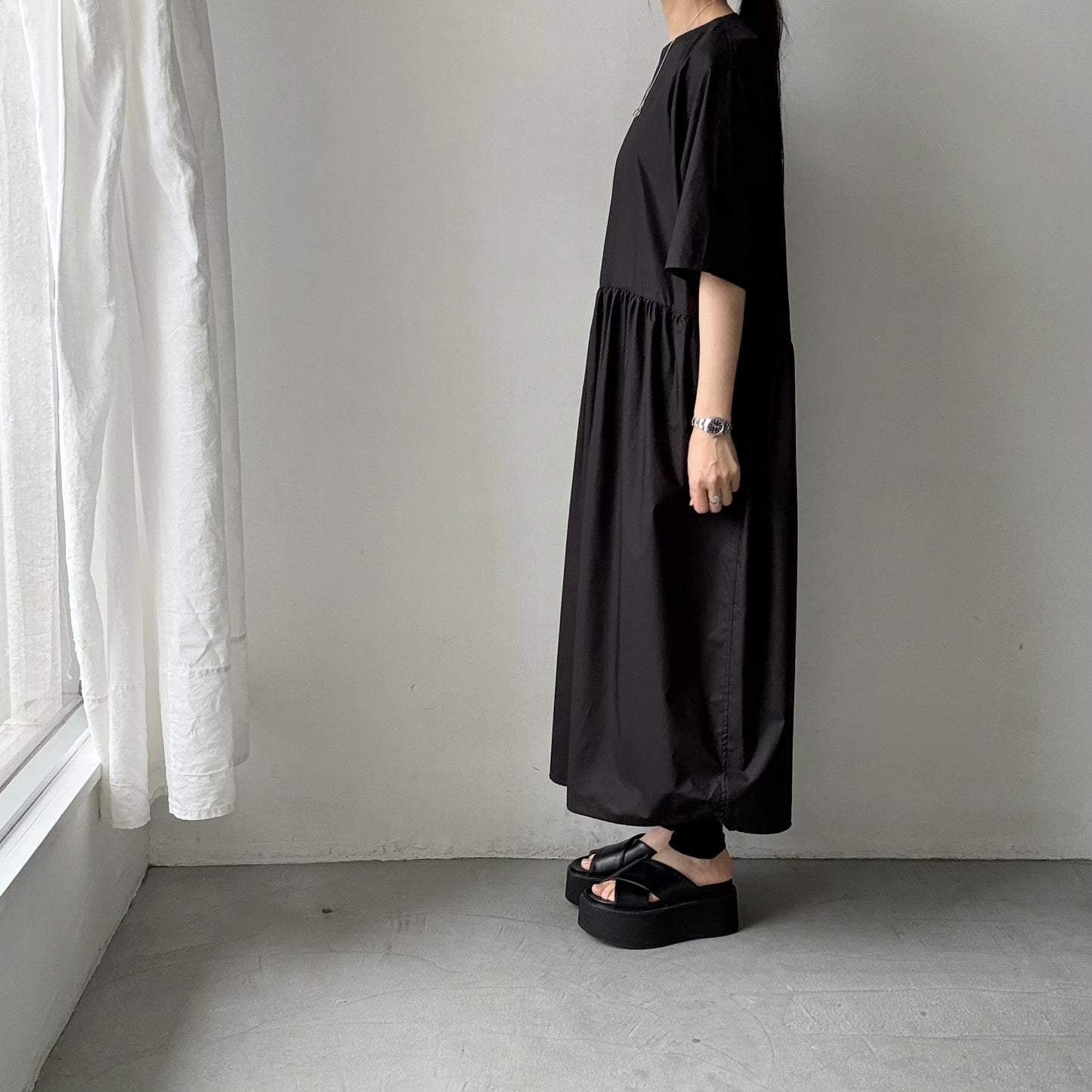 TENNE HANDCRAFTED MODERN バルーンドレス　ブラック