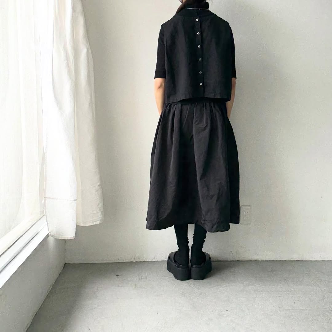 R&D.M.Co ガーメントダイタックギャザースカート
