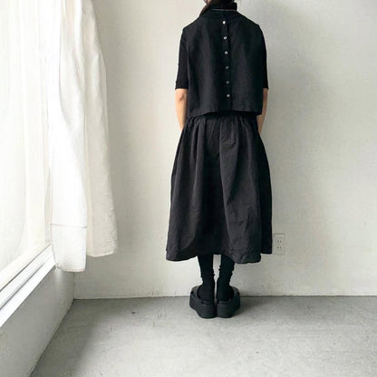 R&D.M.Co ガーメントダイタックギャザースカート